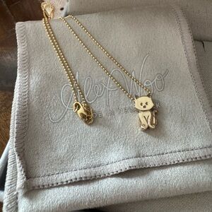 14k Gold Alex Woo Little Icons Cat Necklace